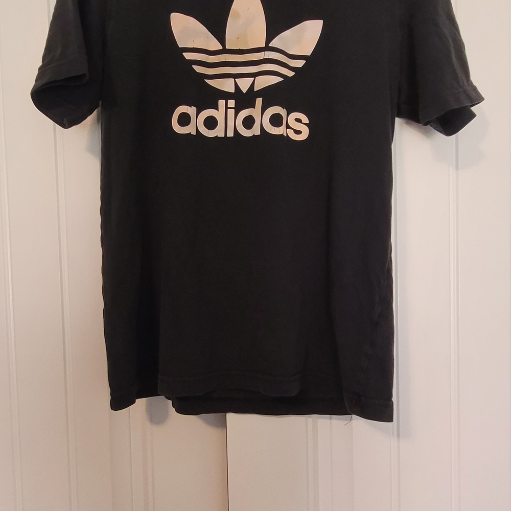 adidas Black Tee with White Trefoil Logo